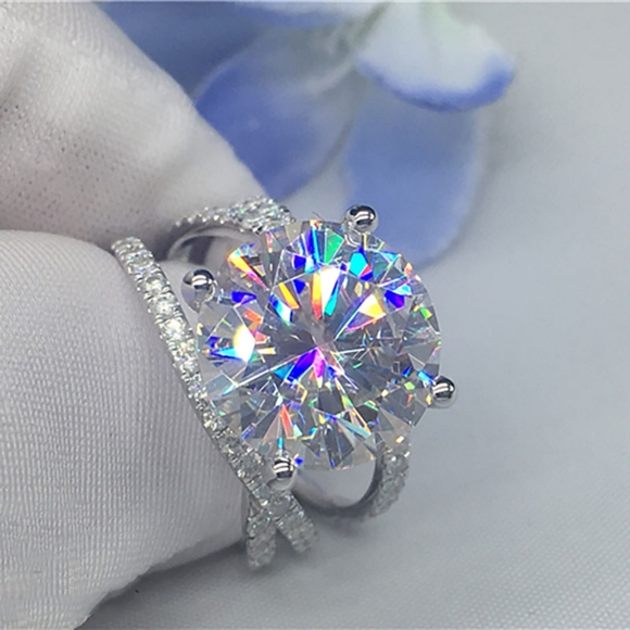 Sterling silver diamond ring - Picture 6 of 6